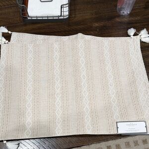 Threshold Cream and Tan Placemat with Geometric Design - Set of 4